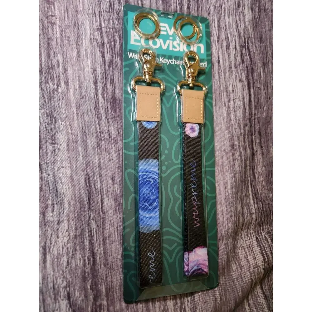 *5 for $25* EcoVision 2 Pack Keychain Lanyard Wristlet‎ Floral Inspire Me